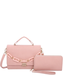 Fashion Chain Flap 2in1 Satchel LF365S2 PINK /